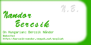 nandor bercsik business card