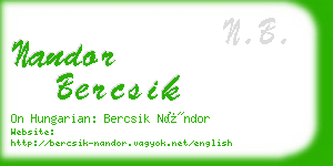 nandor bercsik business card